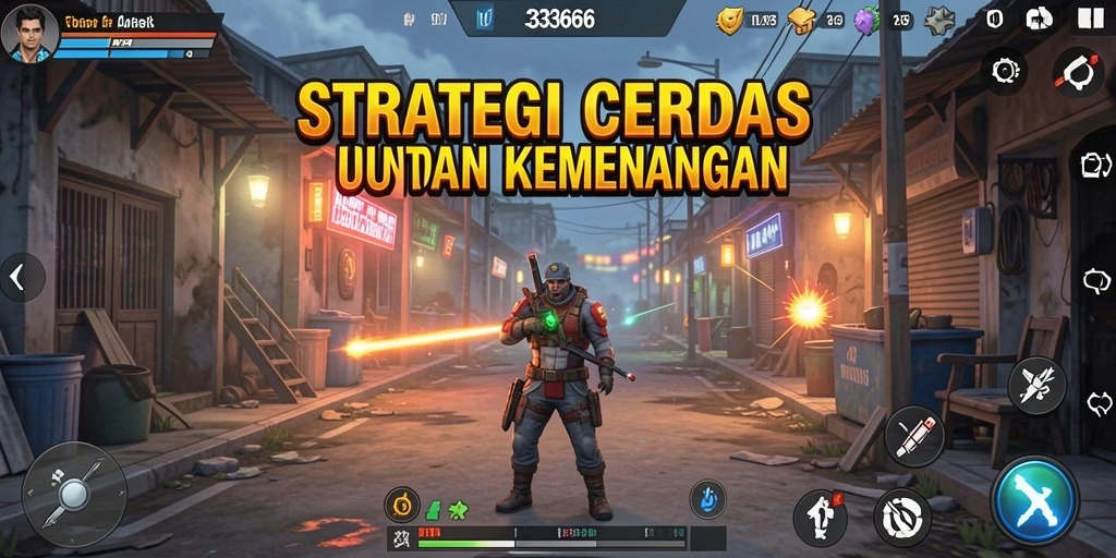Tampilan gameplay strategi yang menegangkan dan menantang.