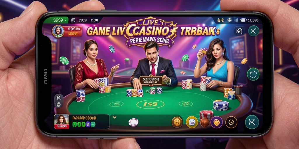 Gameplay S9S9 yang menampilkan dealer profesional dalam suasana Live Casino.